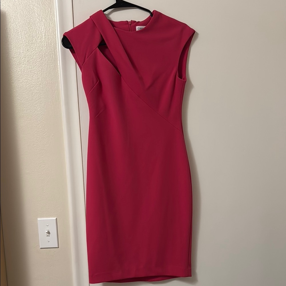 Calvin Klein Asymmetrical Pink Dress